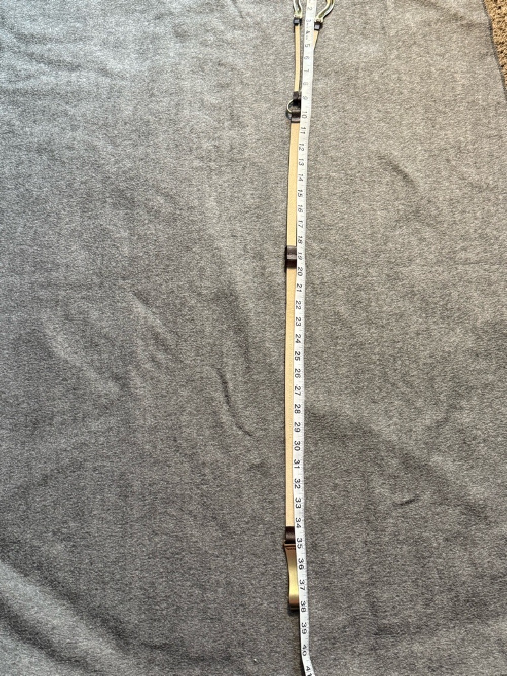 Chico's Brown Leather Belt with Gold-Tone Hook Detail - Picture 4 of 4